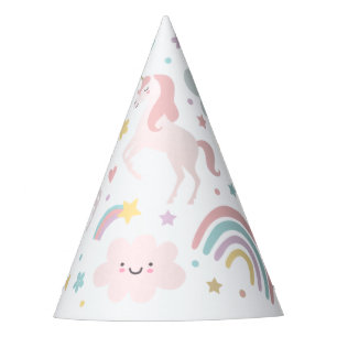Magical Pastel Unicorn Rainbow Birthday Party Hat