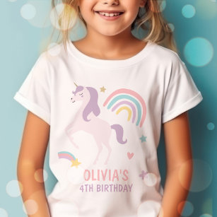 Magical Pastel Unicorn Rainbow Birthday Party T-Shirt