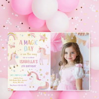 Magical Pastel Unicorn Rainbow Birthday Photo