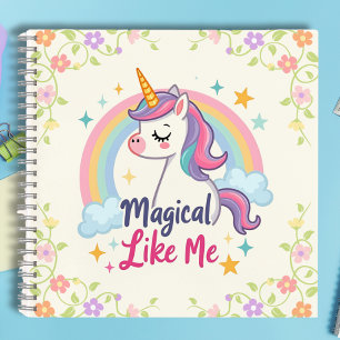 Magical Pastel Unicorn with Rainbow  Notebook