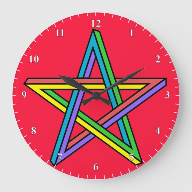 Magical Pentacle Poster Large Clock (Front)