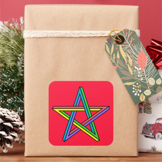 Magical Pentacle Poster Square Sticker (Holiday)