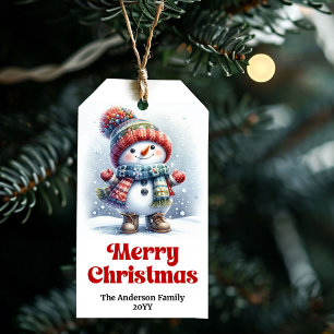 Magical Personalized Holiday Snowman Christmas Gift Tags