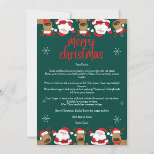 Magical Personalized Santa Claus Letter for Kids Holiday Card