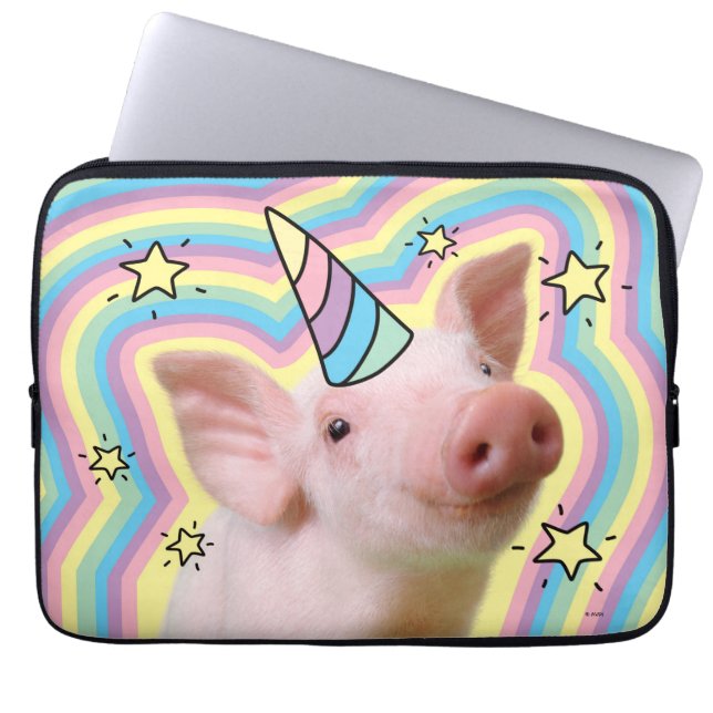 Magical Piglet Unicorn Laptop Sleeve (Front)