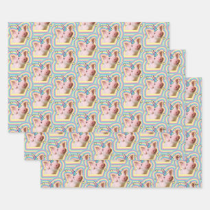 Magical Piglet Unicorn Wrapping Paper Sheet