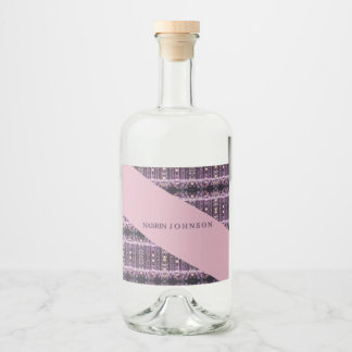 Magical pink background name Personalized Liquor Bottle Label