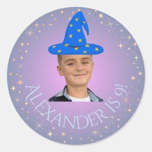 Magical Pink & Blue Wizard Photo Sticker