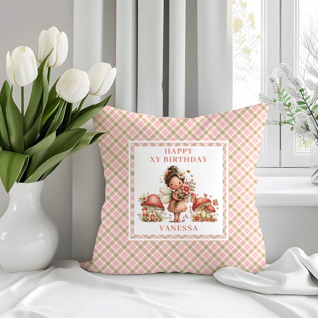 Magical Pink Fairy 8th Birthday Throw Pillow (Magical Pink Fairy 8th Birthday Throw Pillow)