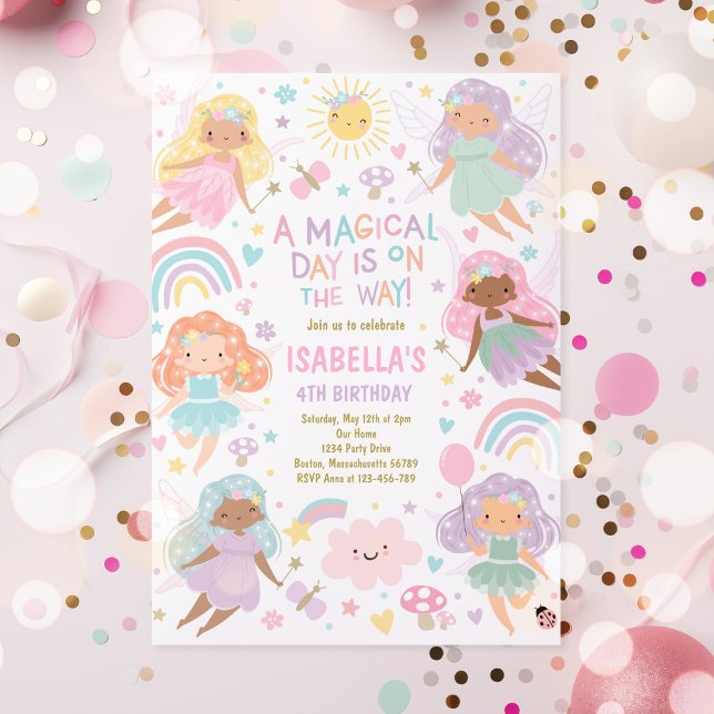 Magical Pink Fairy Princess Birthday Party Invitation (Creator Uploaded)