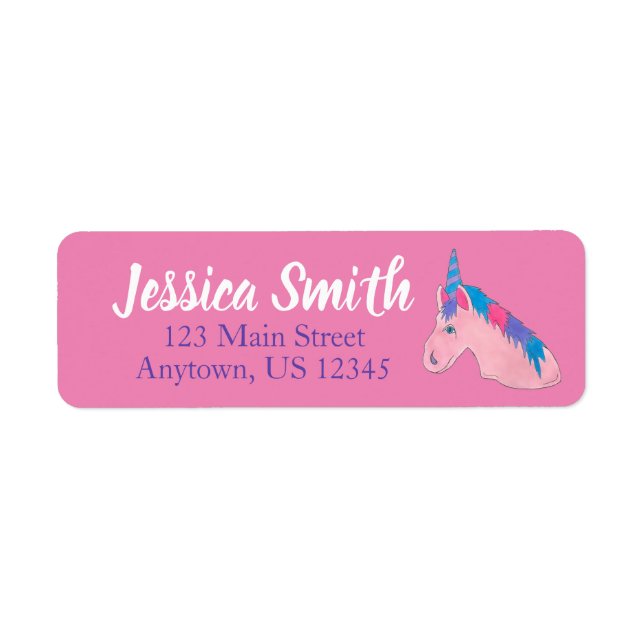 Magical Pink Purple Horn Unicorn Horse Mythical (Front)