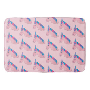 Magical Pink Purple Mythical Horse Unicorn Print Bath Mat