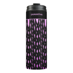 Magical Pink, White and Black Pattern Thermal Tumbler
