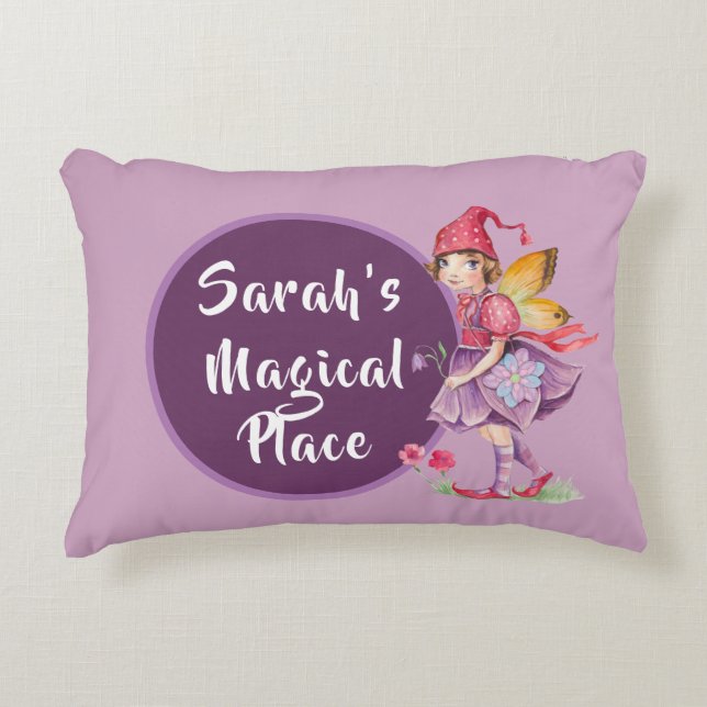 Magical Place Purple Fairy Custom  Accent Pillow (Front)