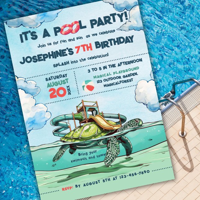 Magical Pool Party Invitation (Creator Uploaded)