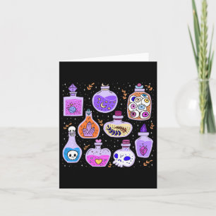 Magical Potions Bottles Witchy Halloween Print  Card