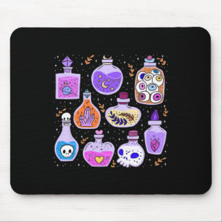 Magical Potions Bottles Witchy Halloween Print  Mouse Pad