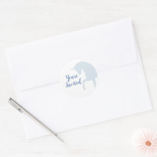 Magical Prancing Blue Unicorn Envelope Seal