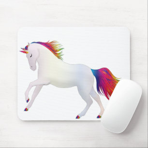 Magical Prancing Unicorn Rainbow custom template Mouse Pad
