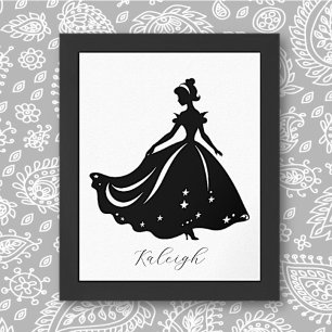 Magical Princess Sillouette Personalized Print