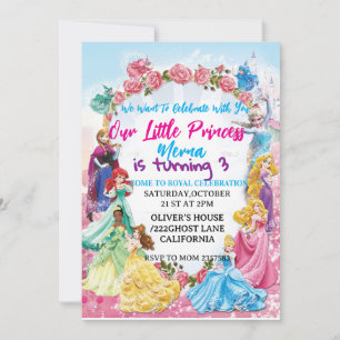 Magical Princess Theme Birthday Invite 