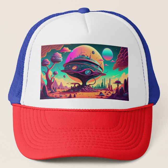  Magical Psychedelic Space Trucker Hat (Front)