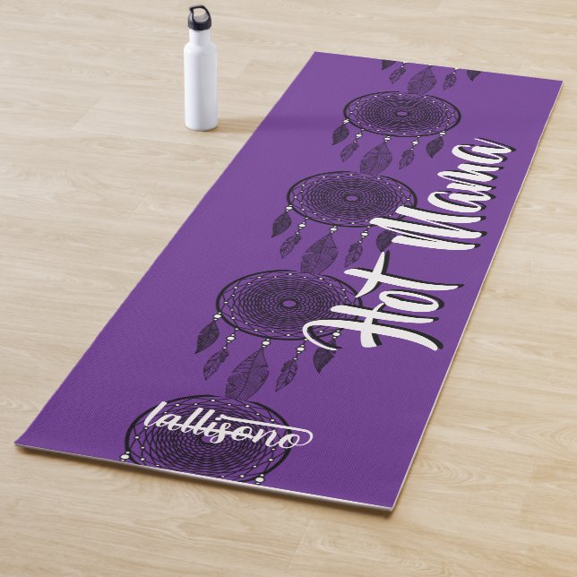 Magical Purple Background Personalized Name & Imag Yoga Mat (In Situ)