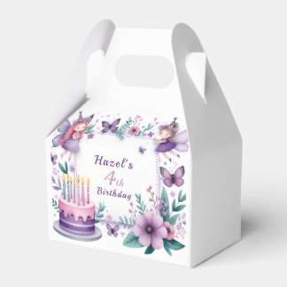 Magical Purple Fairy garden - Birthday  Favor Box