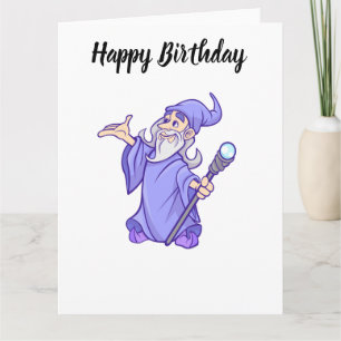 Magical purple wizard magician sorceress card