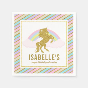 Magical Rainbow and Unicorn Napkins