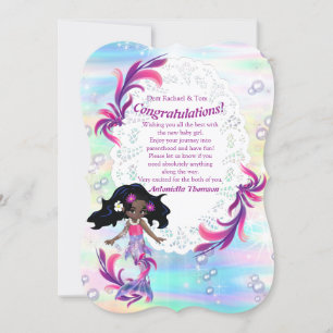Magical Rainbow Baby Mermaids Congrats card