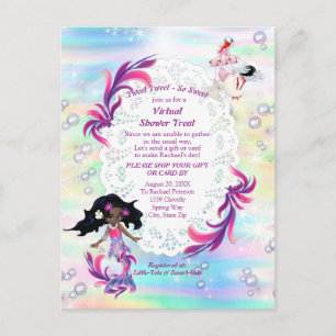 Magical Rainbow Baby Mermaids Virtual Shower Postcard