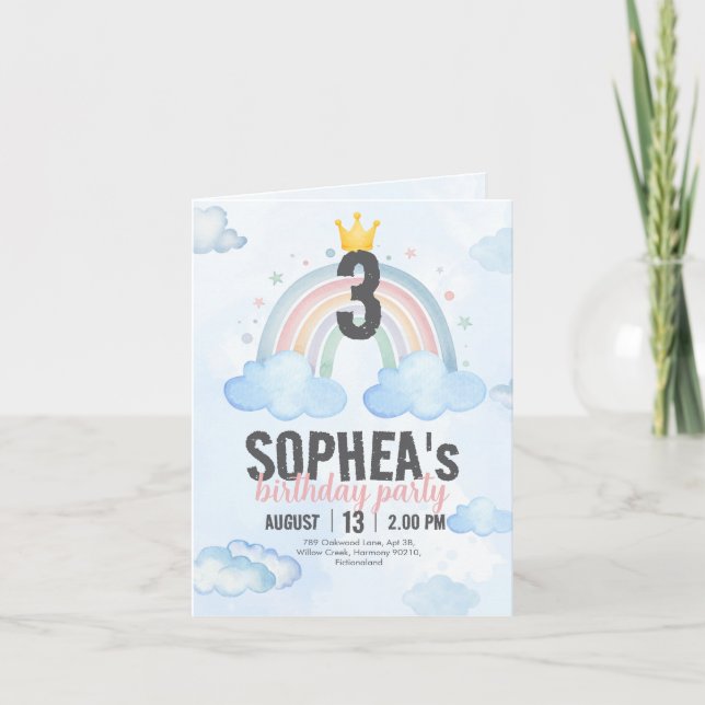 Magical Rainbow Birthday Invitation (Front)