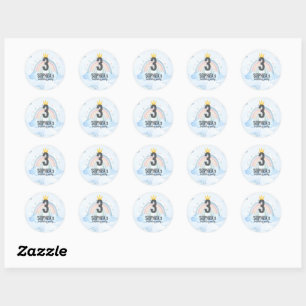 Magical Rainbow Birthday Invitation Classic Round Sticker