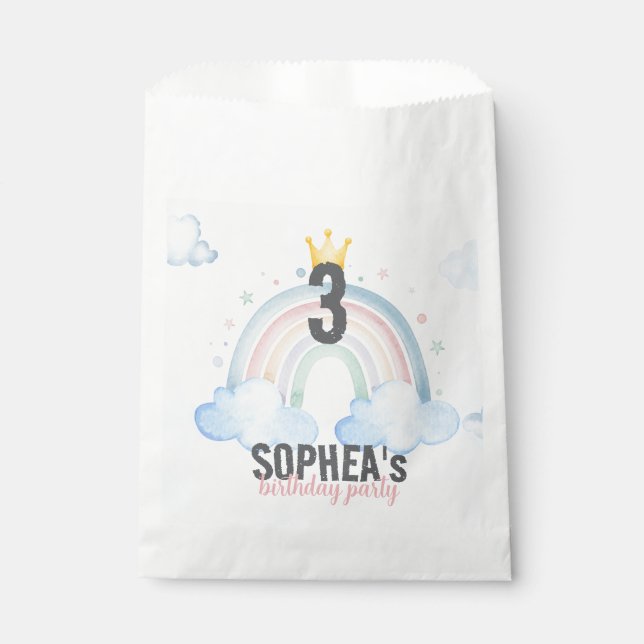 Magical Rainbow Birthday Invitation Favour Bag (Front)