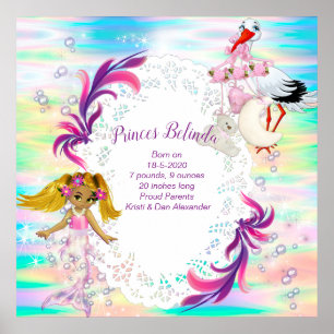 Magical Rainbow Bubbles & Baby Mermaids Poster