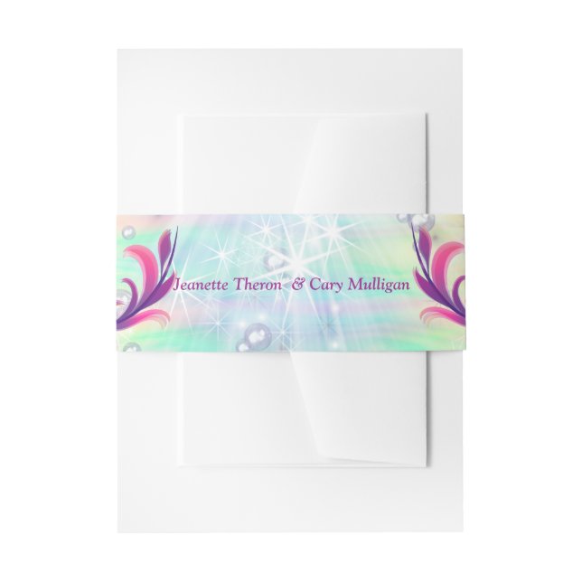Magical Rainbow Bubbles, Unicorns Baby Shower Invitation Belly Band (Front Example)
