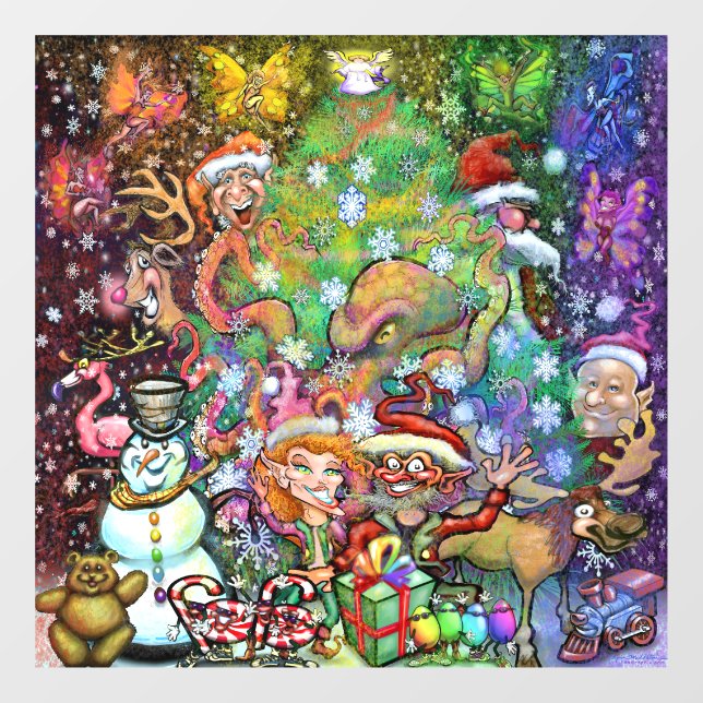 Magical Rainbow Christmas Window Cling (Sheet)