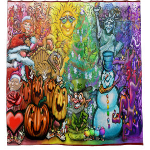 Magical Rainbow Holiday Curtain