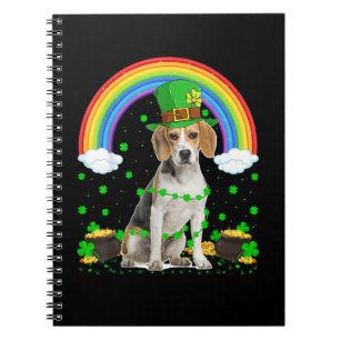 Magical Rainbow Leprechaun Beagle Dog St. Patrick' Notebook