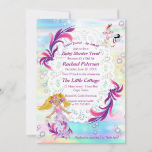 Magical Rainbow Mermaid Bubbles Invitation