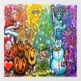 Magical Rainbow of Holidays Window Cling
