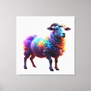 "Magical Rainbow Sheep Art Canvas Print