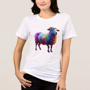 "Magical Rainbow Sheep Art Tri-Blend Shirt