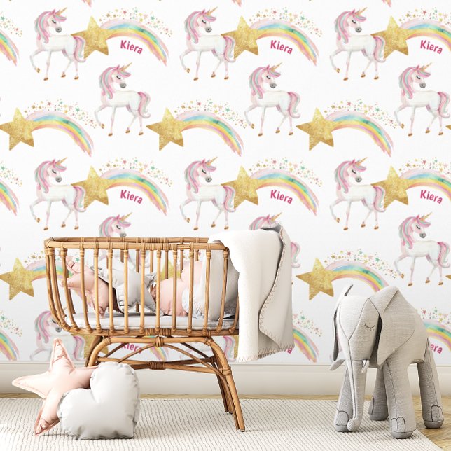 Magical Rainbow Stars Unicorn Kids Custom Wallpaper (Creator Uploaded)