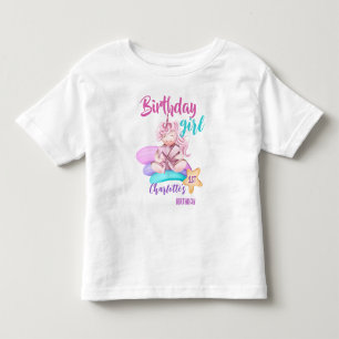 Magical rainbow unicorn birthday custom shirt