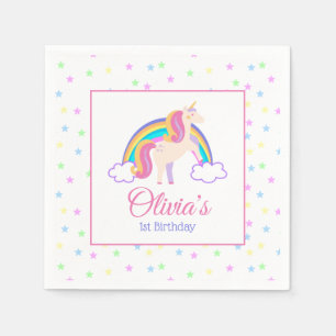 Magical Rainbow Unicorn Birthday Party  Napkin
