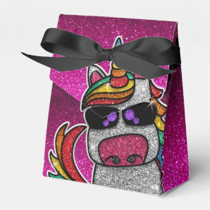 Magical Rainbow Unicorn Glitter Whimsical Birthday Favor Box
