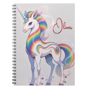 Magical Rainbow Unicorn name Personalized Notebook