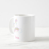 Magical Rainbow Unicorn Personalized Coffee Mug (Front Left)